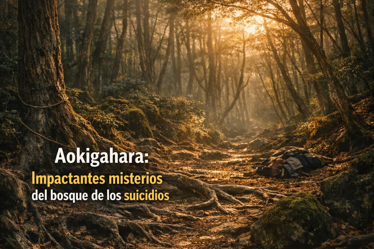 Imagen generada con IA para el artículo Aokigahara: Los Impactantes Misterios del Bosque de los Suicidios en Japón