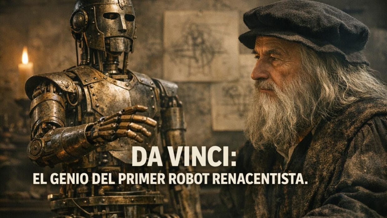 Imagen generada con IA para el artículo Leonardo da Vinci: El Genio que Creó el Primer Robot del Renacimiento