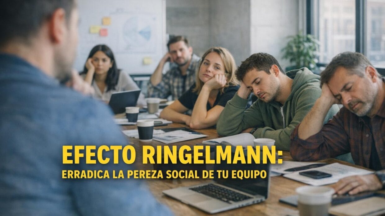 Imagen generada con IA para el artículo Efecto Ringelmann: Evita la Pereza Social en Tu Equipo
