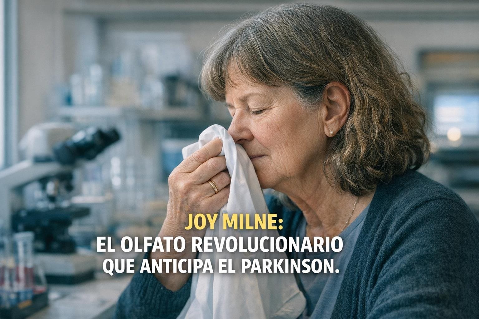 Imagen generada con IA para el artículo Joy Milne: El olfato revolucionario para el diagnóstico precoz de Parkinson