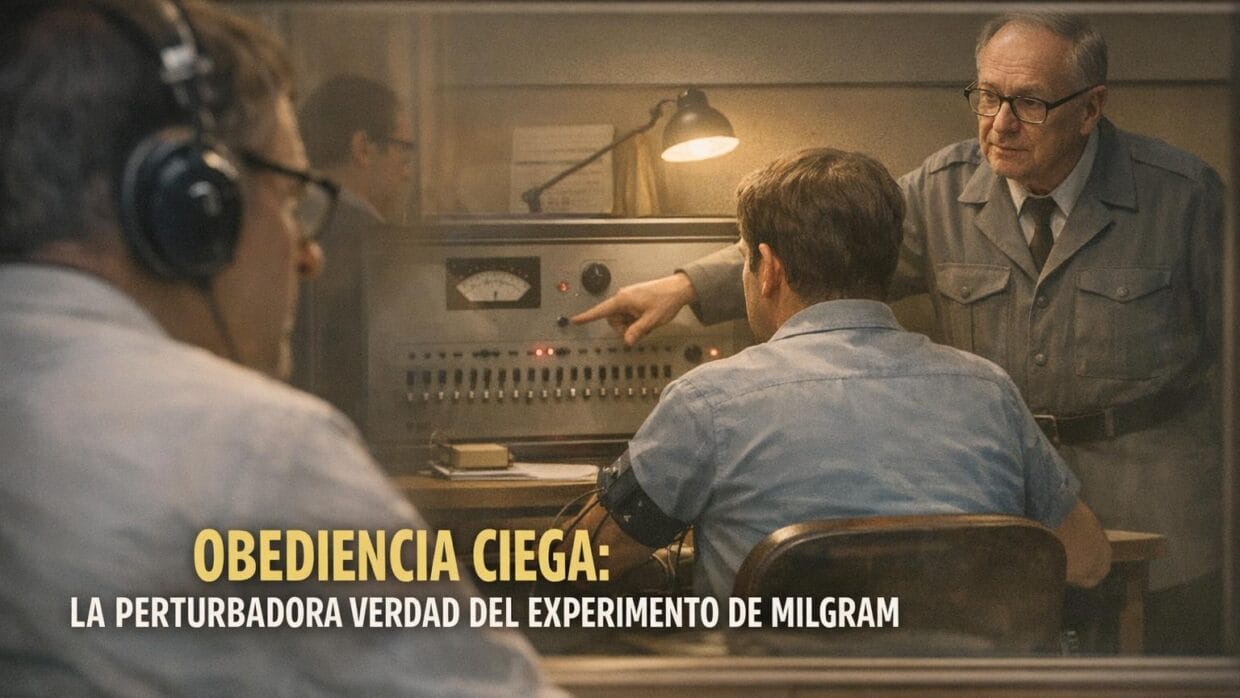 Imagen generada con IA para el artículo El Impactante Experimento de Milgram: Obediencia a la Autoridad