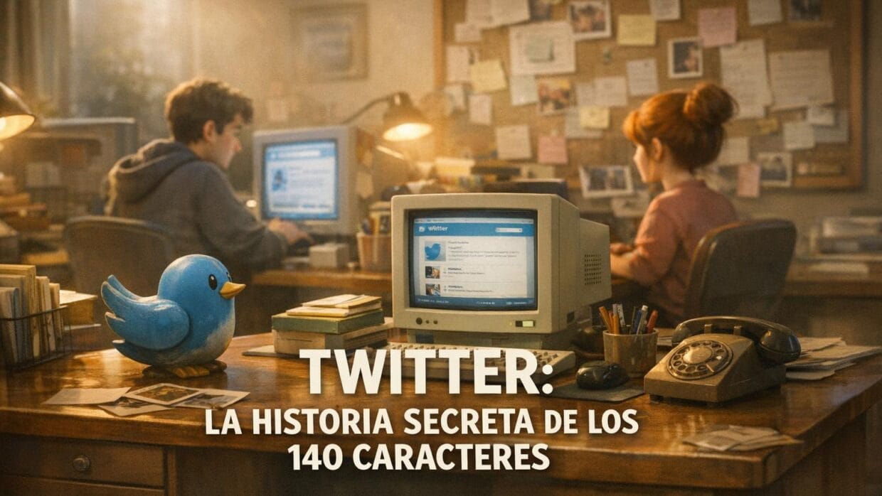 Imagen generada con IA para el artículo Descubre la Historia Secreta de Twitter: Orígenes y 140 Caracteres