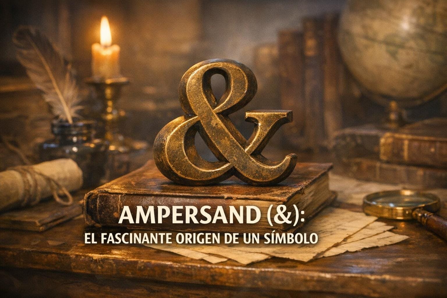 Imagen generada con IA para el artículo Descubre el Fascinante Origen del Ampersand (&) y su Historia