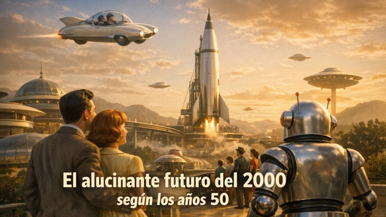 Futuro del Año 2000: Las Alucinantes Predicciones de los 50 6 Imagen generada con IA para el artículo Futuro del Año 2000: Las Alucinantes Predicciones de los 50