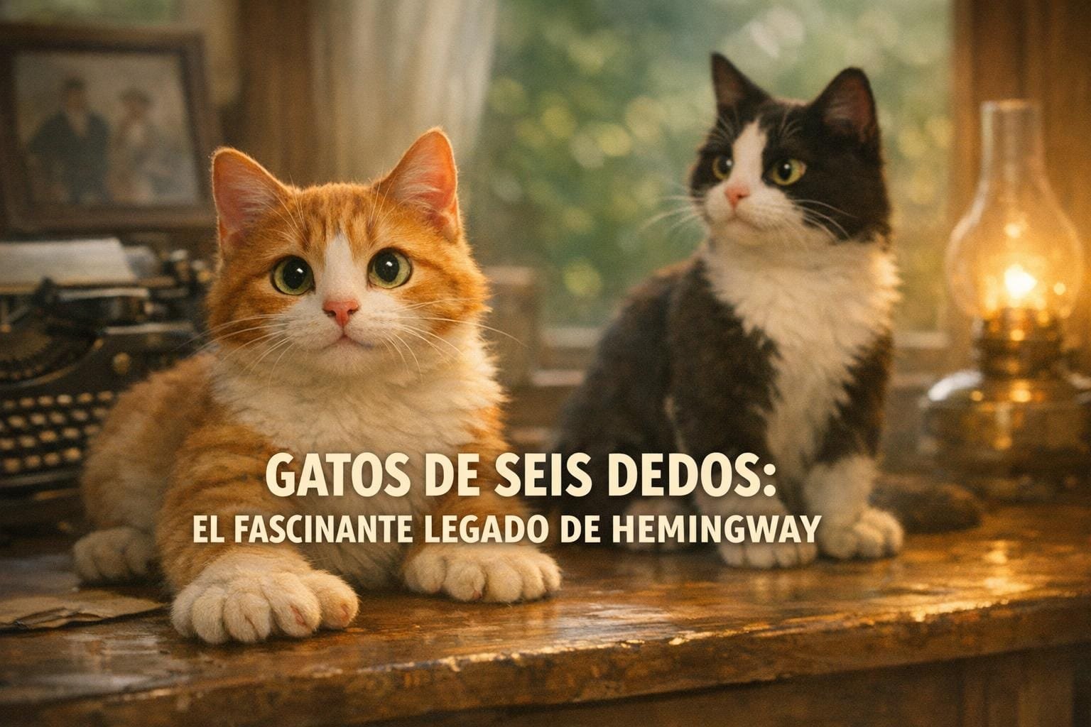 Imagen generada con IA para el artículo Hemingway: El Fascinante Legado de Sus Gatos de Seis Dedos en Cayo Hueso