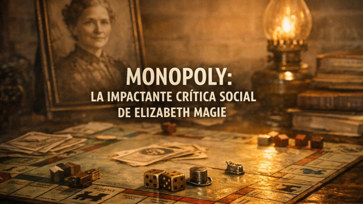 Imagen generada con IA para el artículo Impactante Origen del Monopoly: Elizabeth Magie y su Crítica Social