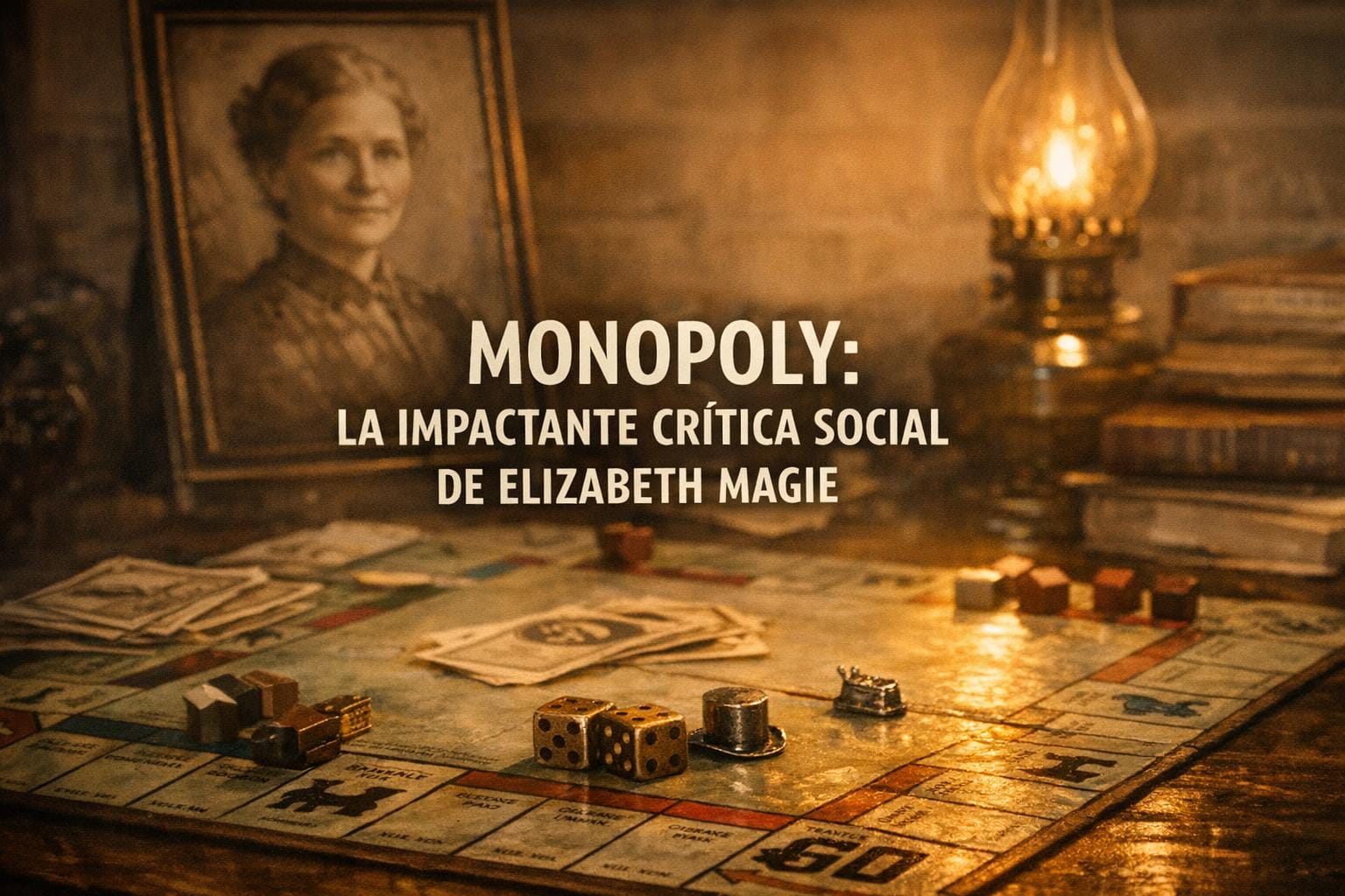 Imagen generada con IA para el artículo Impactante Origen del Monopoly: Elizabeth Magie y su Crítica Social