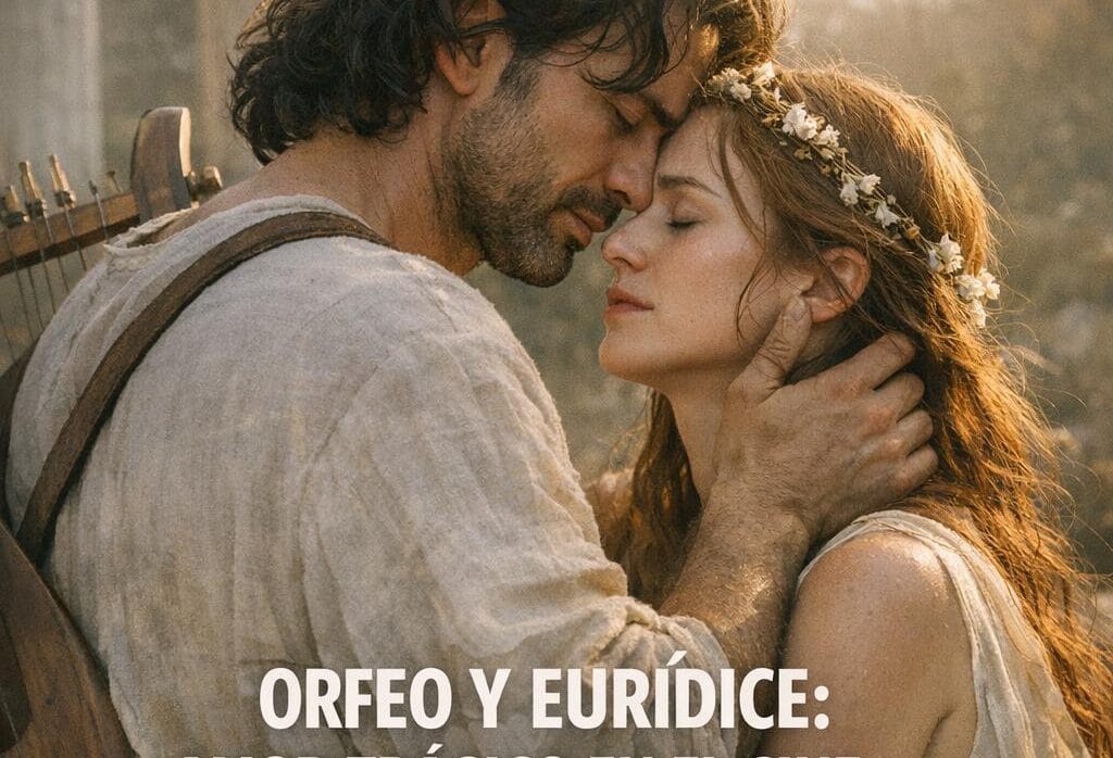 Imagen generada con IA para el artículo Orfeo y Eurídice: La Fascinante Tragedia del Amor en el Cine