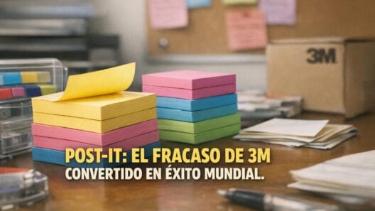 Imagen generada con IA para el artículo ¡Increíble! La Historia del Post-it: Fracaso de 3M, Éxito Mundial