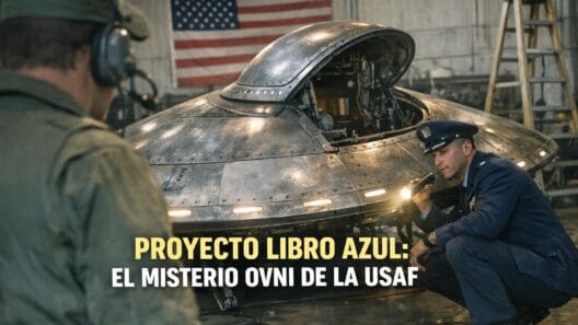Imagen generada con IA para el artículo Proyecto Libro Azul: OVNIs, Avistamientos y Misterios de la USAF