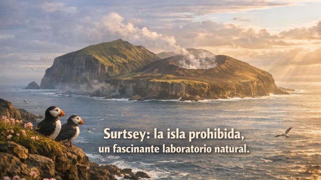 Imagen generada con IA para el artículo Surtsey: La Fascinante Isla Prohibida, Laboratorio Natural