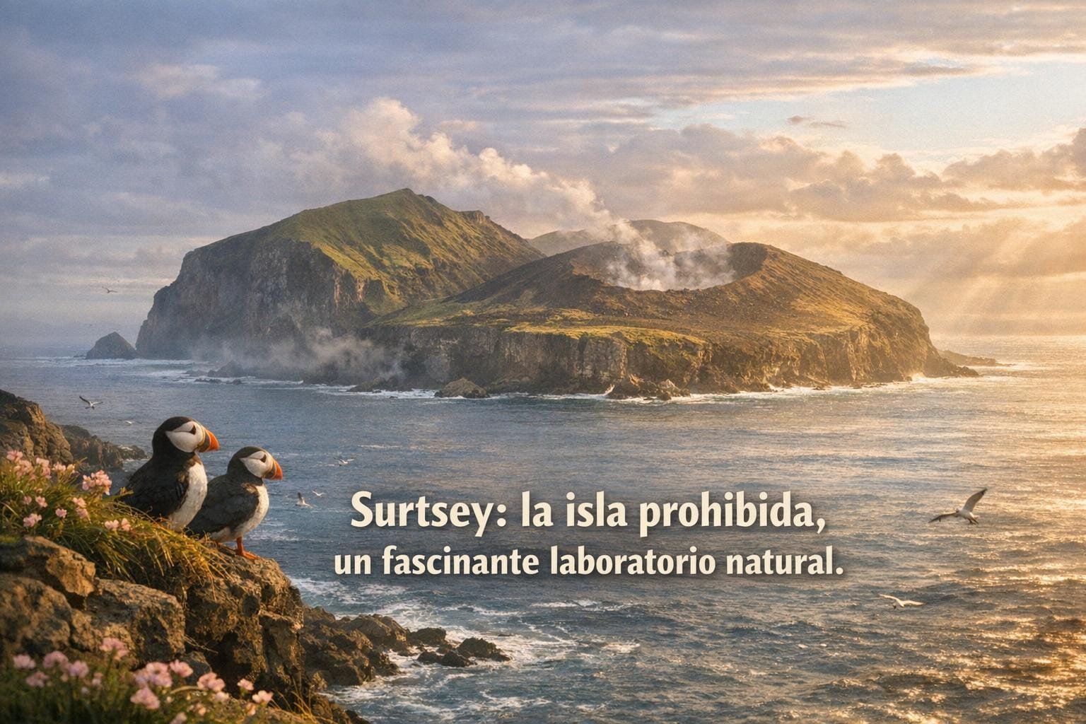 Imagen generada con IA para el artículo Surtsey: La Fascinante Isla Prohibida, Laboratorio Natural