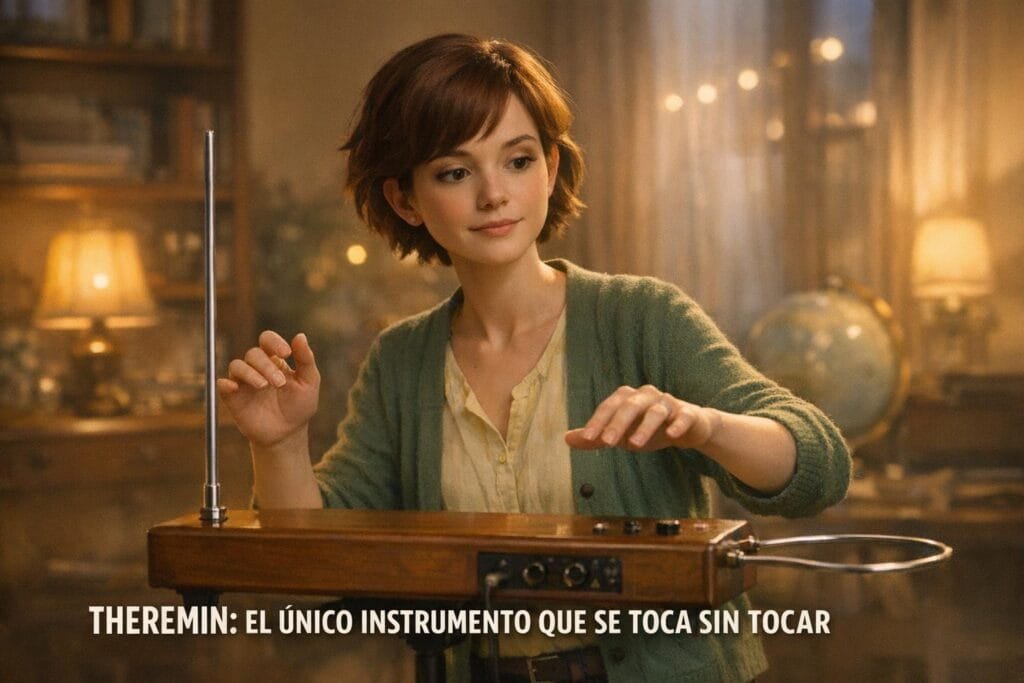 Imagen generada con IA para el artículo Theremin: La Fascinante Historia del Instrumento Invisible