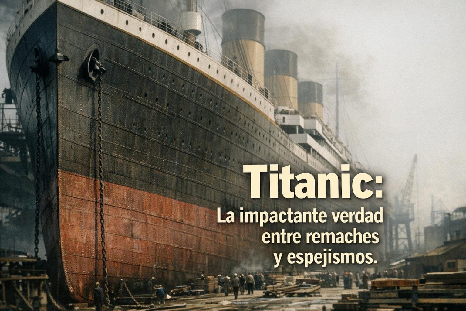 Imagen generada con IA para el artículo Titanic: Remaches, Espejismos y el Impactante Misterio Revelado
