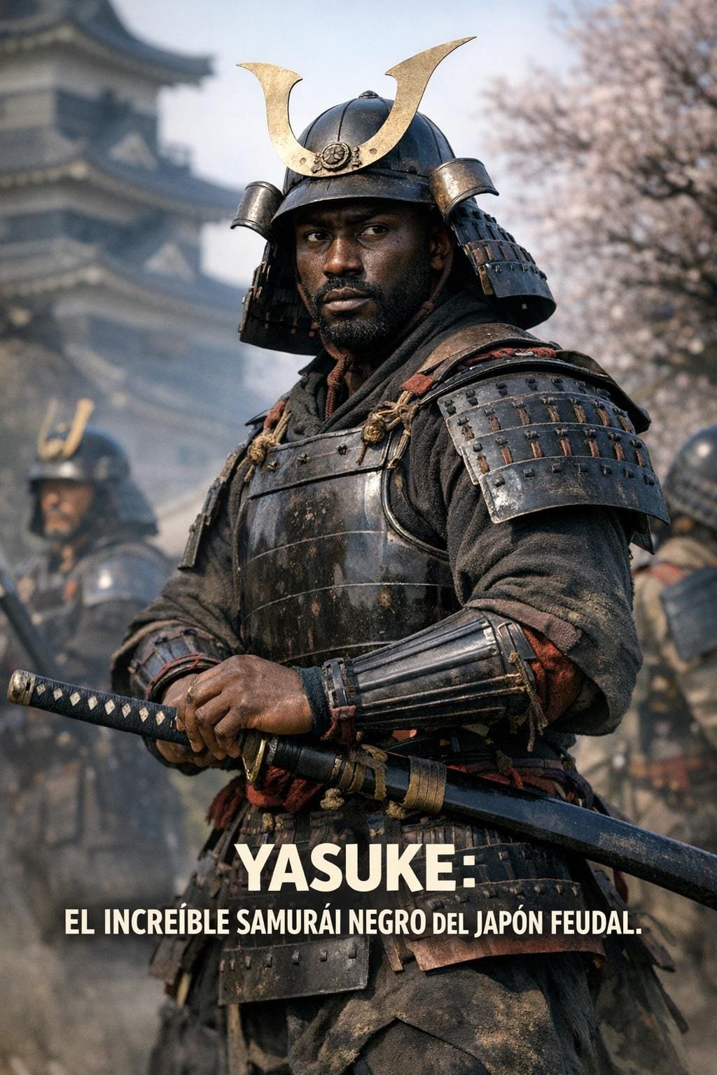 Imagen generada con IA para el artículo Yasuke: El Increíble Samurái Negro de Oda Nobunaga en Japón