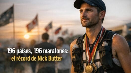Nick Butter: El Increíble Récord de 196 Maratones en 196 Países 3 Imagen generada con IA para el artículo Nick Butter: El Increíble Récord de 196 Maratones en 196 Países