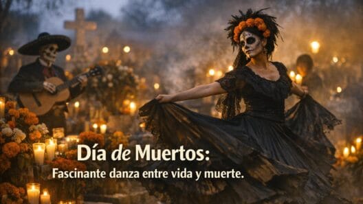 Imagen generada con IA para el artículo Día de Muertos: Fascinante Tradición Mexicana de Vida y Muerte