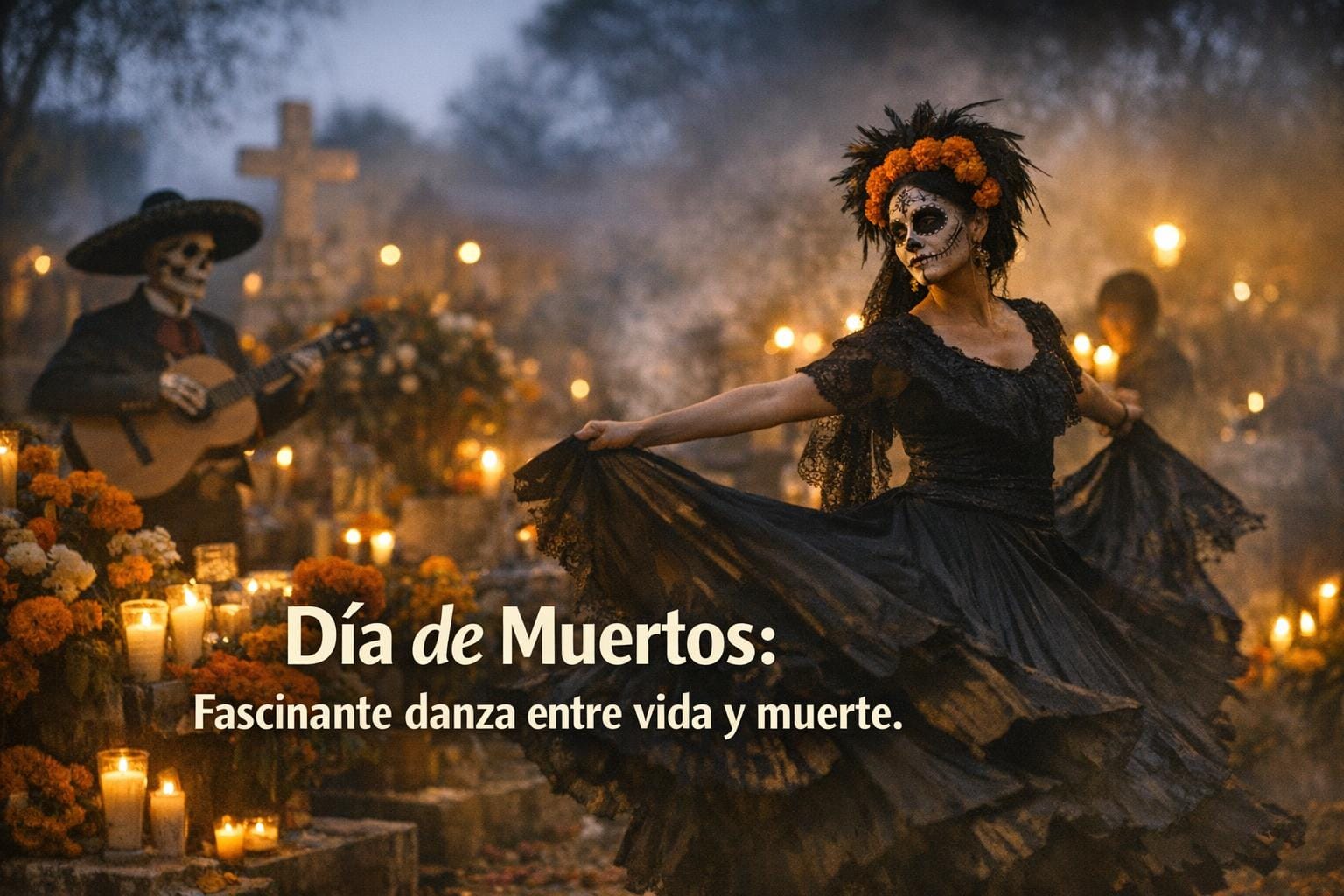 Día de Muertos: Fascinante Tradición Mexicana de Vida y Muerte 4 Imagen generada con IA para el artículo Día de Muertos: Fascinante Tradición Mexicana de Vida y Muerte