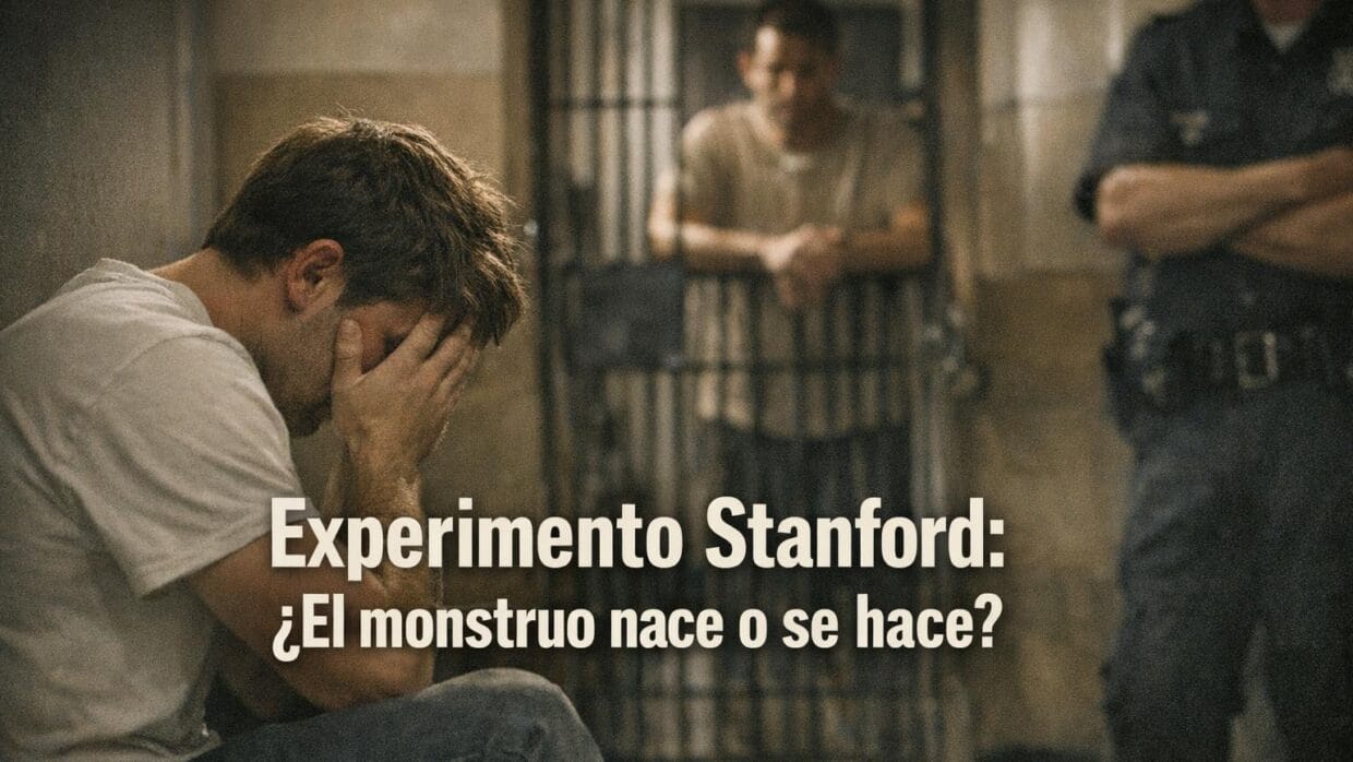 Imagen generada con IA para el artículo Experimento de Stanford: ¿Nacen o se hacen los monstruos?