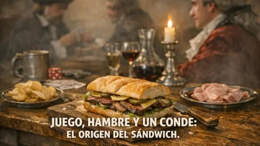 La Fascinante Historia del Sándwich: Un Conde, Juego y Hambre 3 Imagen generada con IA para el artículo La Fascinante Historia del Sándwich: Un Conde, Juego y Hambre
