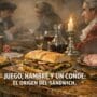 Imagen generada con IA para el artículo La Fascinante Historia del Sándwich: Un Conde, Juego y Hambre