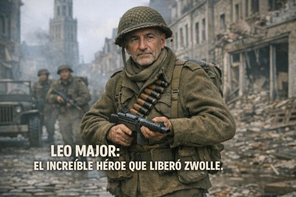 Imagen generada con IA para el artículo Leo Major: El Increíble Héroe que Liberó Zwolle en la SGM