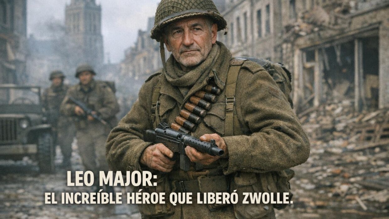 Leo Major: El Increíble Héroe que Liberó Zwolle en la SGM 6 Imagen generada con IA para el artículo Leo Major: El Increíble Héroe que Liberó Zwolle en la SGM