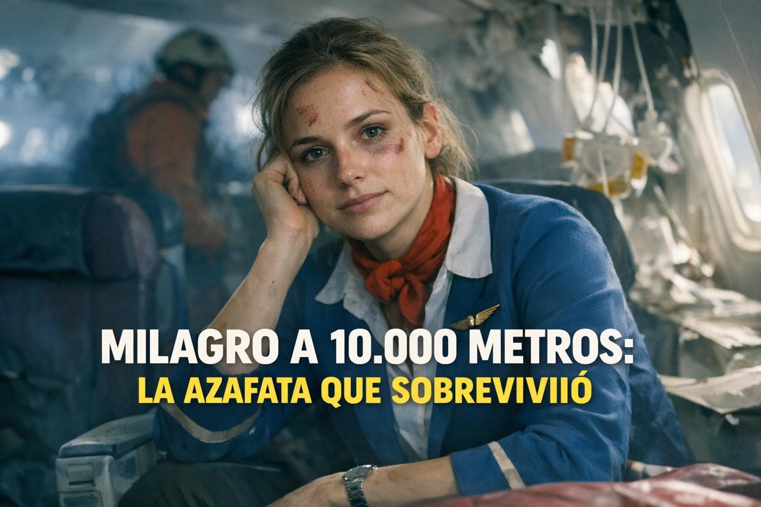 Imagen generada con IA para el artículo El Asombroso Milagro de Vesna Vulović: Azafata Sobrevive 10.000m