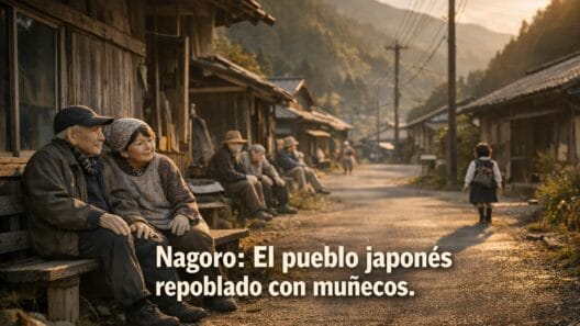 Nagoro: El pueblo japonés que combate la despoblación con muñecos 3 Imagen generada con IA para el artículo Nagoro: El pueblo japonés que combate la despoblación con muñecos