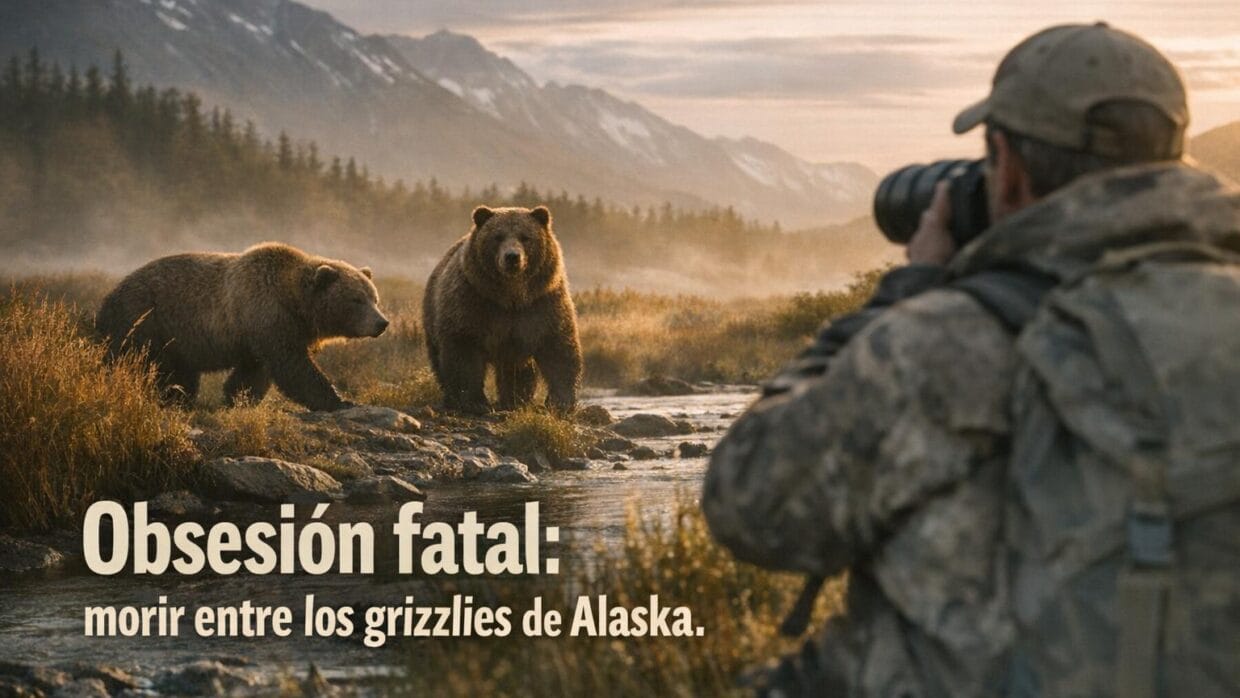 Imagen generada con IA para el artículo Timothy Treadwell: La Obsesión Fatal por los Osos Grizzly en Alaska