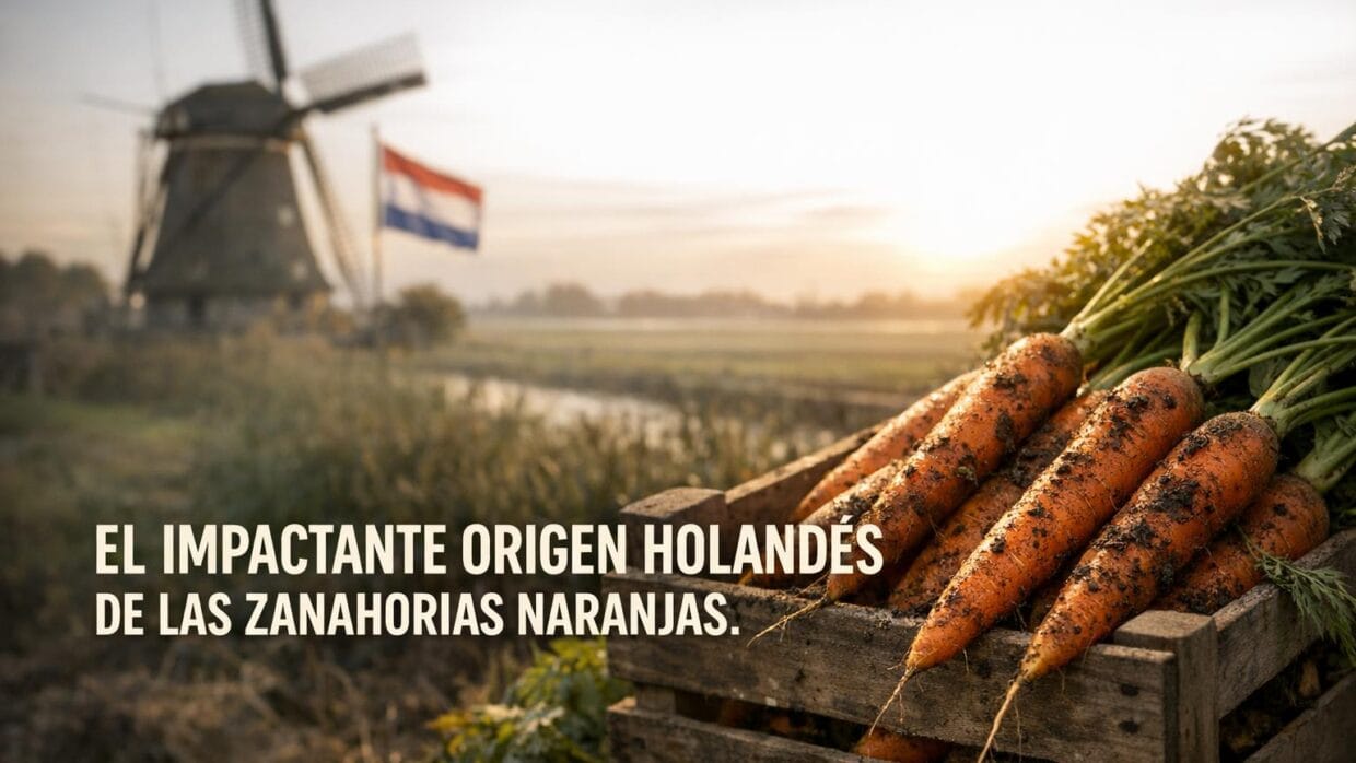 Imagen generada con IA para el artículo Zanahorias: De Púrpura a Naranja. ¡El Impactante Origen Holandés!