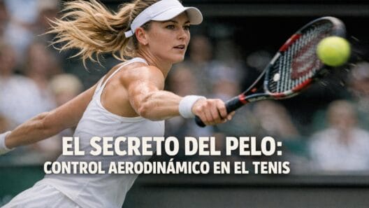 Imagen generada con IA para el artículo El Secreto del Pelo en la Pelota de Tenis: Aerodinámica y Control