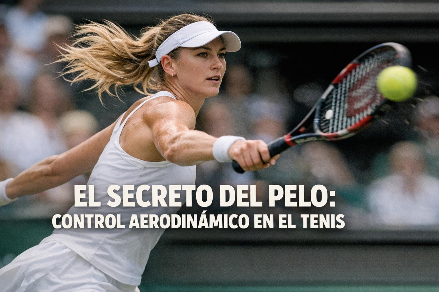 Imagen generada con IA para el artículo El Secreto del Pelo en la Pelota de Tenis: Aerodinámica y Control