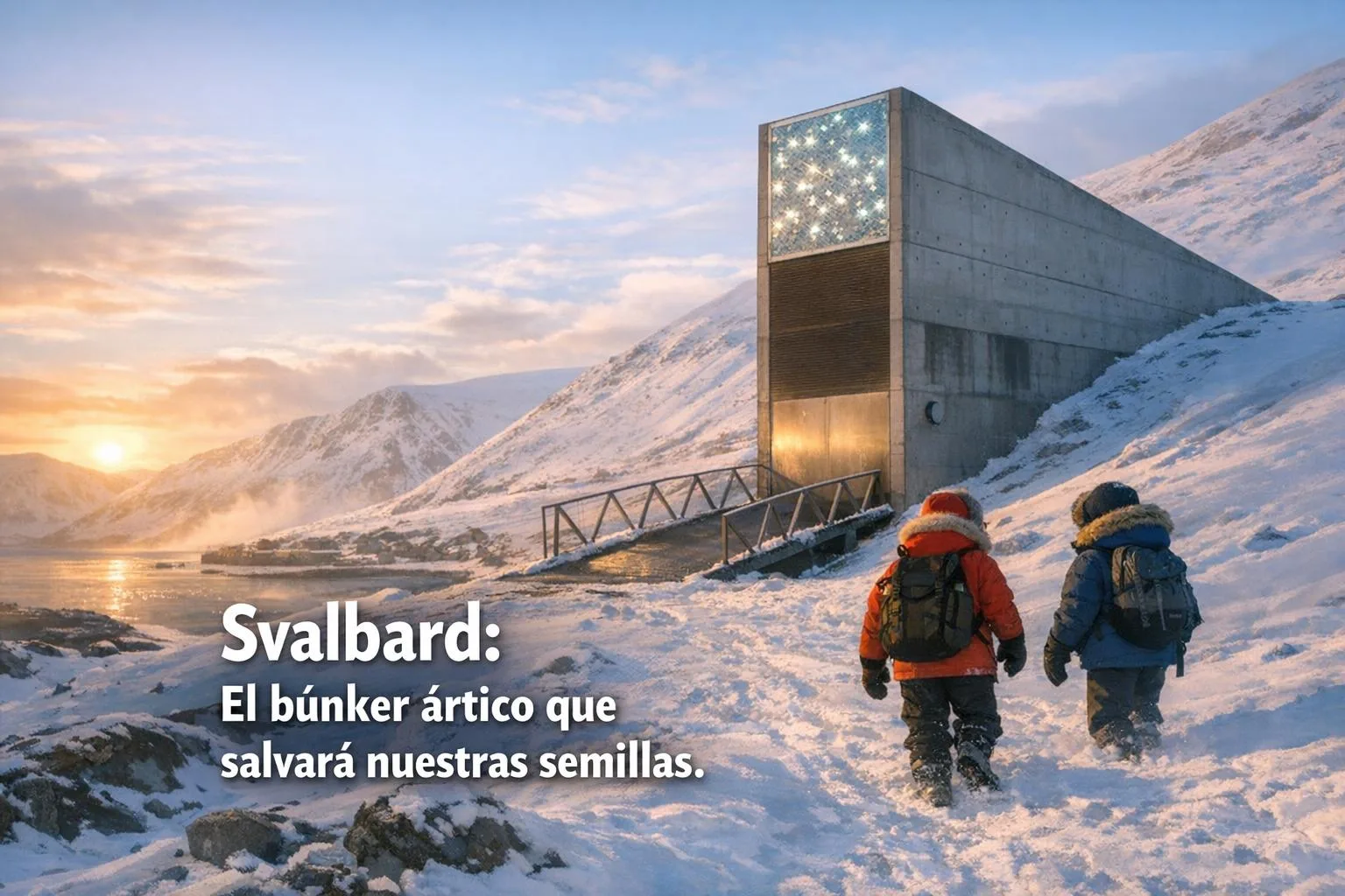 Imagen generada con IA para el artículo Svalbard: El Fascinante Búnker Global de Semillas Árticas