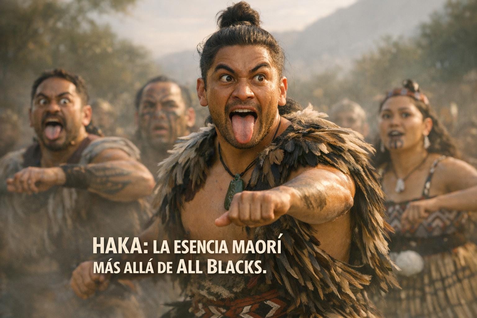 Haka: El Fascinante Significado Maorí más allá de All Blacks 3 Imagen generada con IA para el artículo Haka: El Fascinante Significado Maorí más allá de All Blacks
