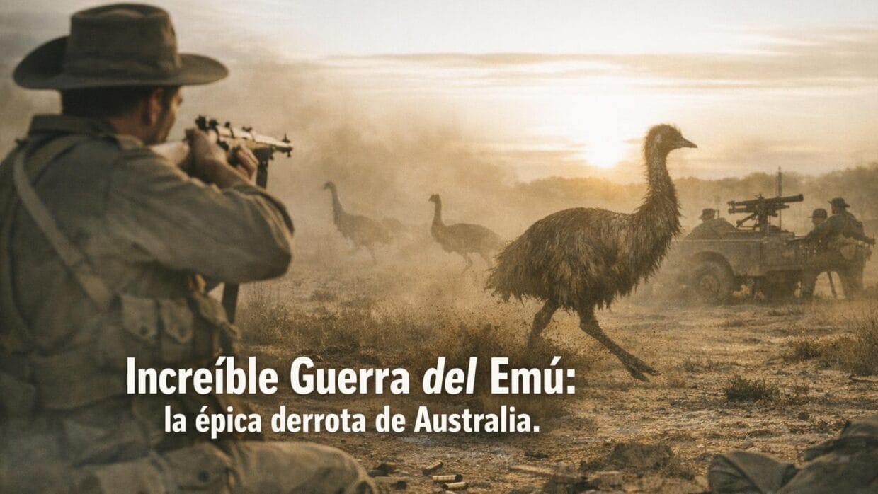 Imagen generada con IA para el artículo Increíble Guerra del Emú: Australia, 1932. ¡Derrota Épica!