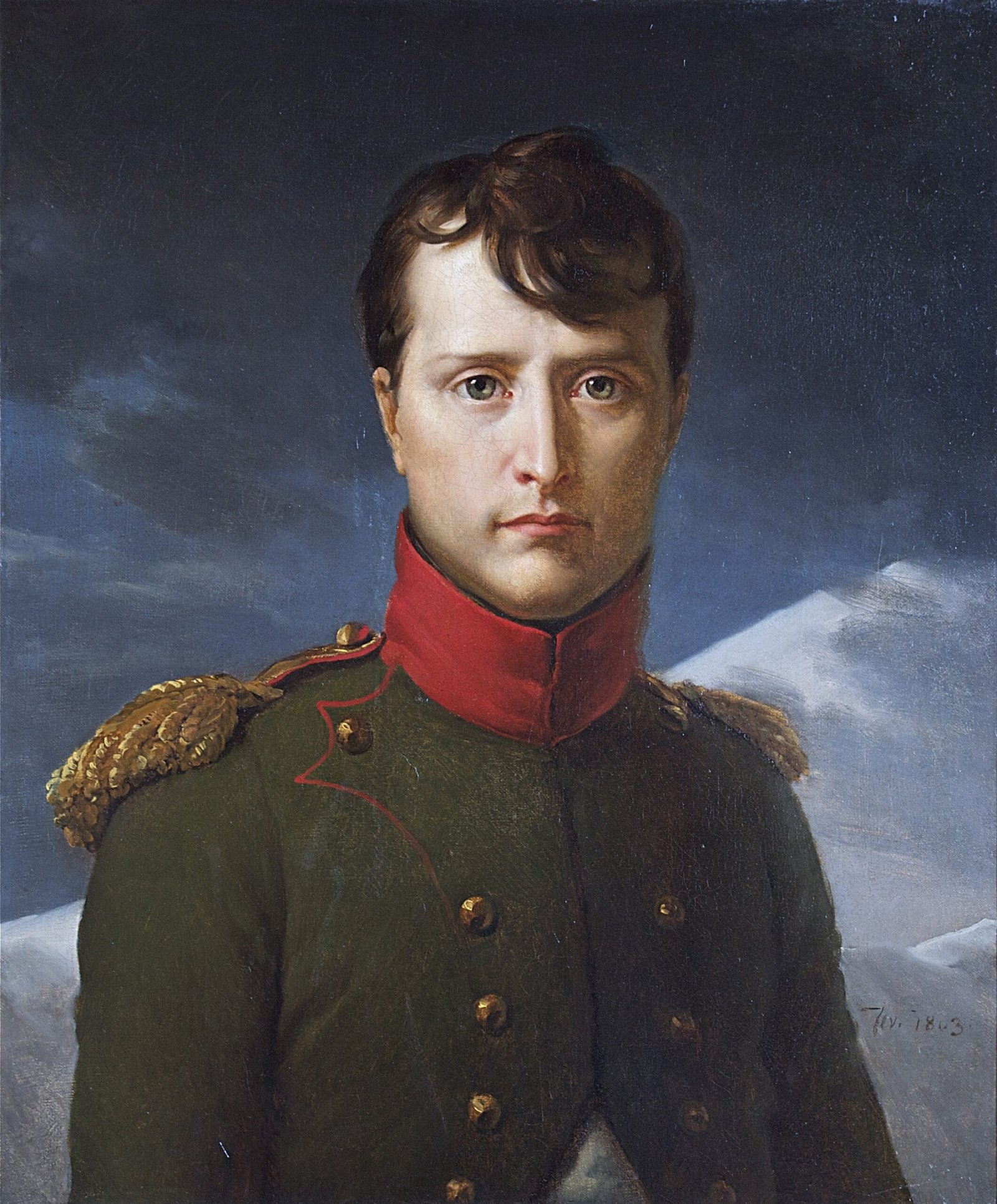 Cómo un ejército de conejos puso en fuga a Napoleón en 1807 1 Retrato al óleo de Napoleón Bonaparte con uniforme militar, protagonista involuntario de una célebre caceria fallida en 1807