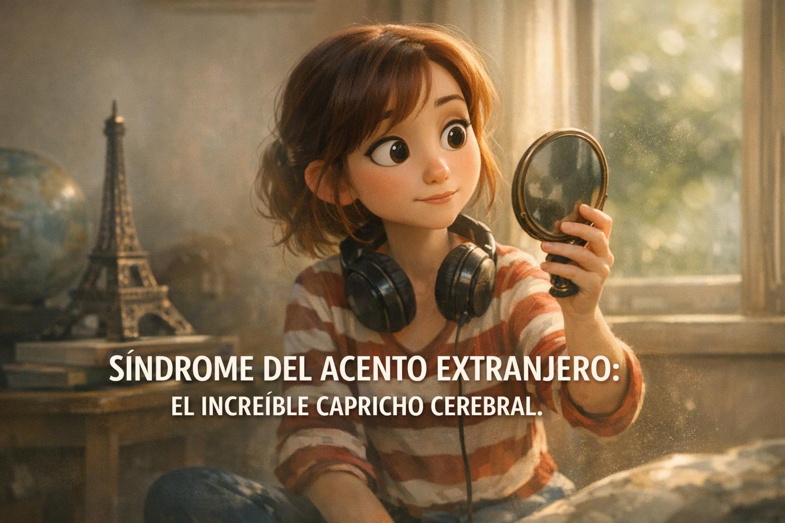 Imagen generada con IA para el artículo Síndrome del Acento Extranjero: El increíble capricho del cerebro