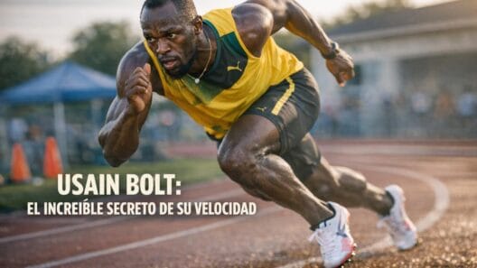 Imagen generada con IA para el artículo El increíble secreto de la velocidad de Usain Bolt